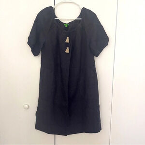 Dress Linen M Black short sleeves Bensimon